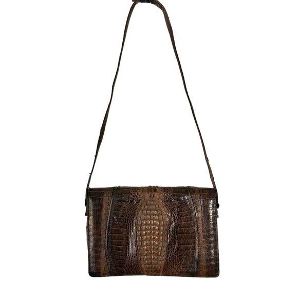 IRV Crocodile Vintage Leather Bag with Adjustable Strap - Picture 3 of 15